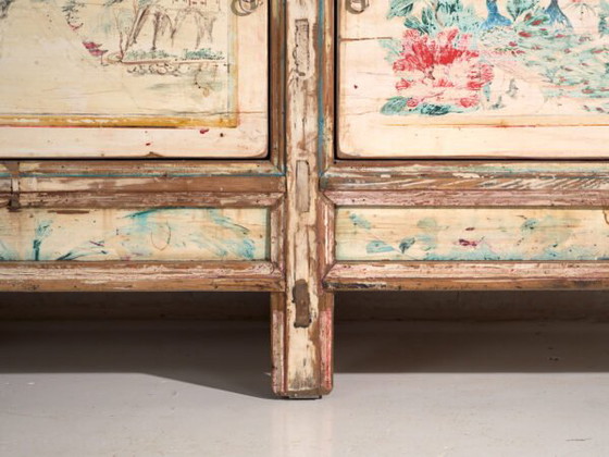 Credenza antica dipinta in legno di pino – Cina, circa 1930 – Credenze, Brass (photo 36 of 40)