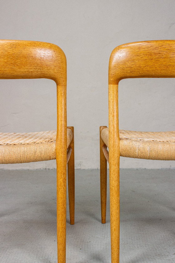 2 Niels Möller Nr. 75 Sedia Rovere Vintage Mid Century Danese – Niels Otto Møller, Sedie da pranzo, Wood (photo 7 of 15)