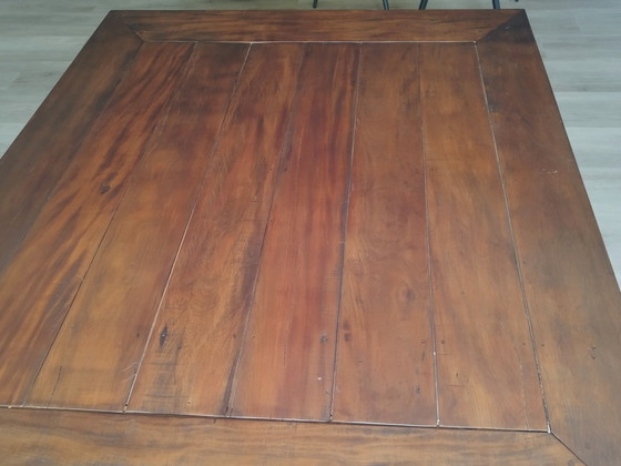 Image 1 of Country table, solid wood, square