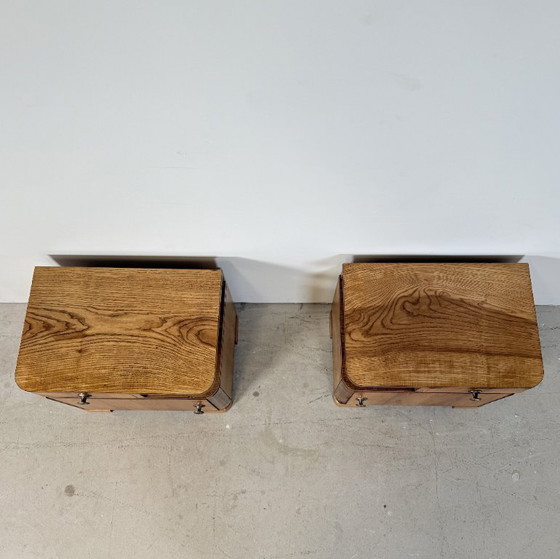 Set van Twee Art Deco Nachtkastjes, Streamline Design, Jaren '50 – Wood (photo 8 of 15)