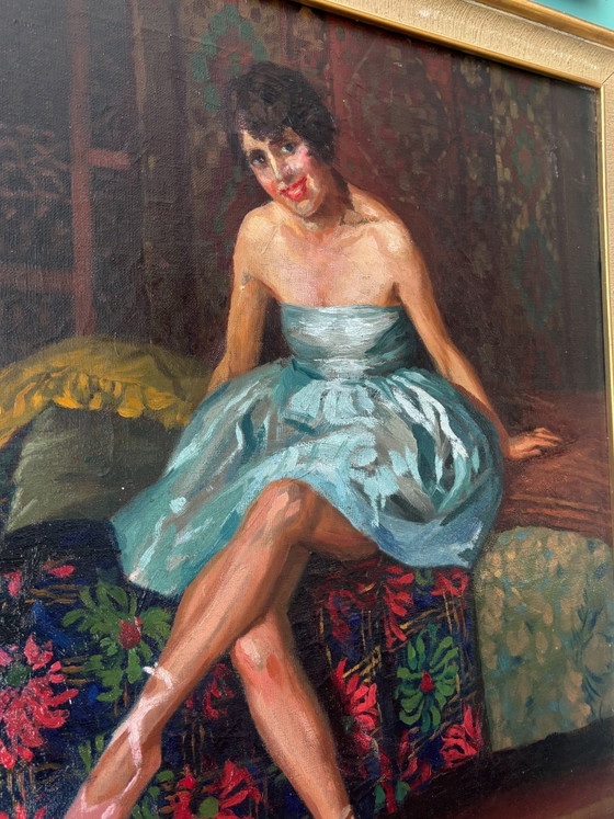 Oil on Canvas Ballerina Portrait, Neapolitan School, 1940s – Paintings & Drawings (photo 7 of 13)