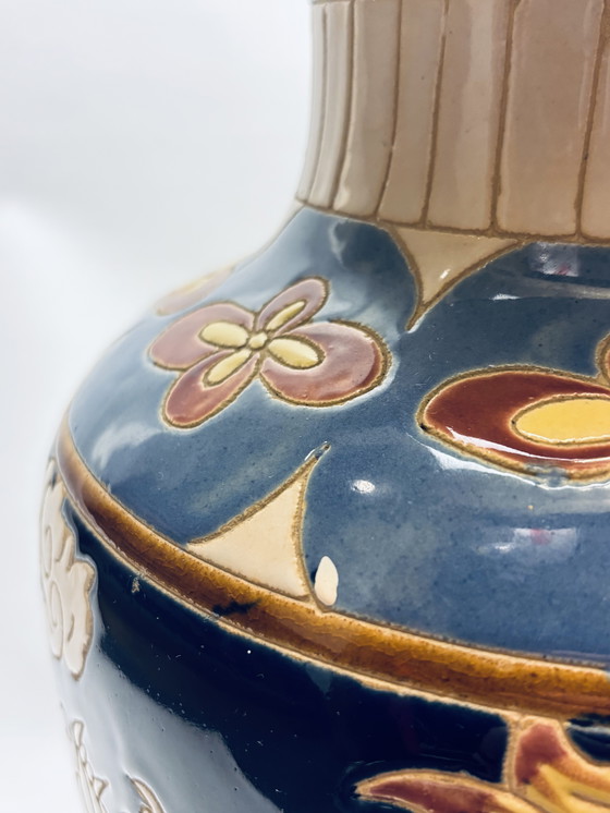 Image 1 of Grande vaso vintage in stile cloisonné - dipinto a mano - 50 cm - ottimo in