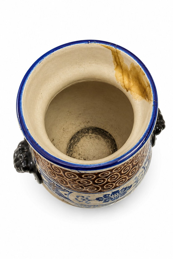Polychrome ceramic vase in glazed stoneware (photo 4 of 5)