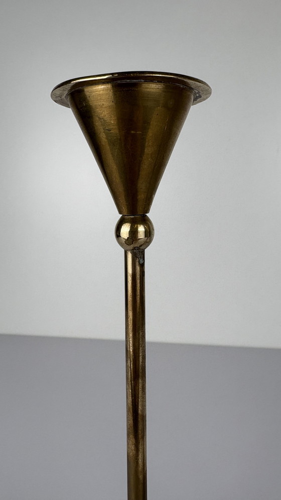 Image 1 of 2 x bougeoirs vintage en laiton de Christian de Beaumont