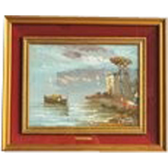 Image 1 of Vintage oil on canvas Landscape with frame by Giovanni Cappelletti, 1970