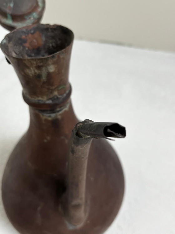 Image 1 of Handgefertigter osmanischer Kupferkrug aus dem 19. Jahrhundert – 38 cm hoch