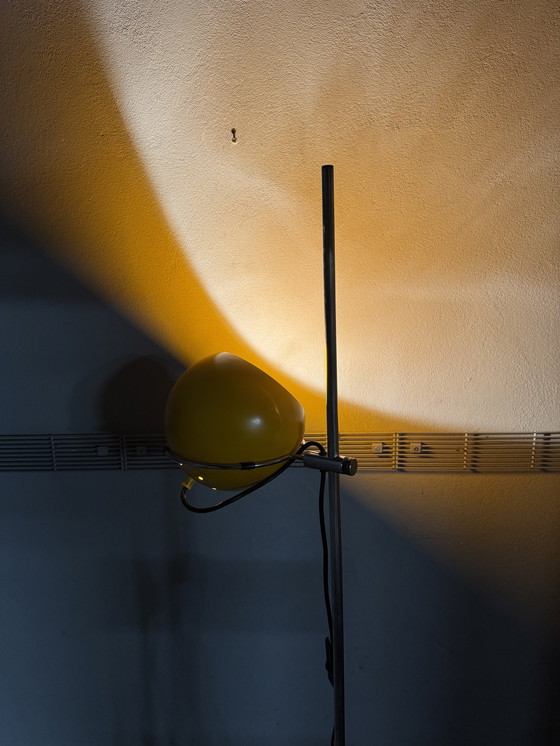 Image 1 of Vintage standing lamp – Gepo / Gerda – orange spherical shade – 1970s Space Age design