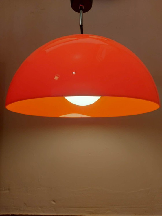 Image 1 of Orange Space Age design pendant lamp, 1970s