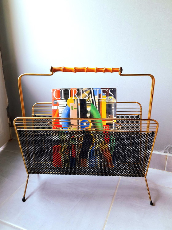 Image 1 of Revistero de metal perforado, 1950.