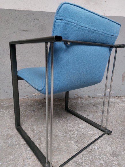 Image 1 of Blauer Rohrrahmenstuhl 1980