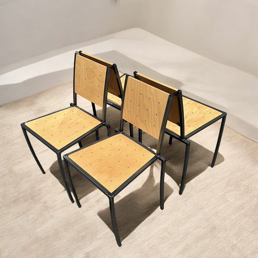 4x (More Possible) Vintage Chairs '70s - Wood and Metal | Stackable