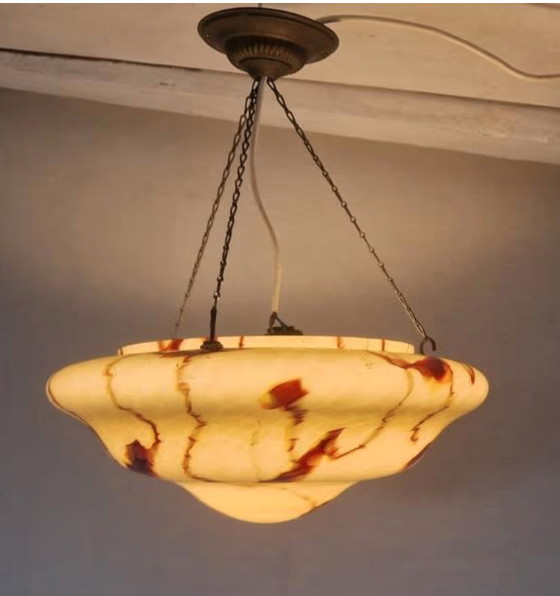 Image 1 of Vintage Scale Lamp With Marbled Glass