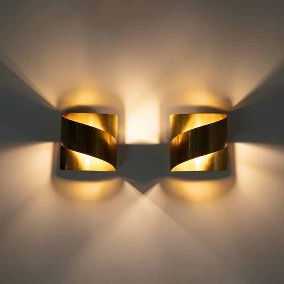 Image 1 of 2x lámparas de pared 'Band' Peter Celsing para Falkenbergs Belysning, juego de 2