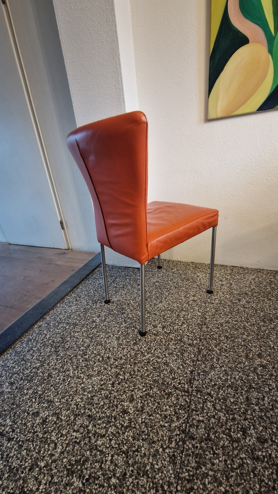 Image 1 of Dining Table with 6 Leather Chairs