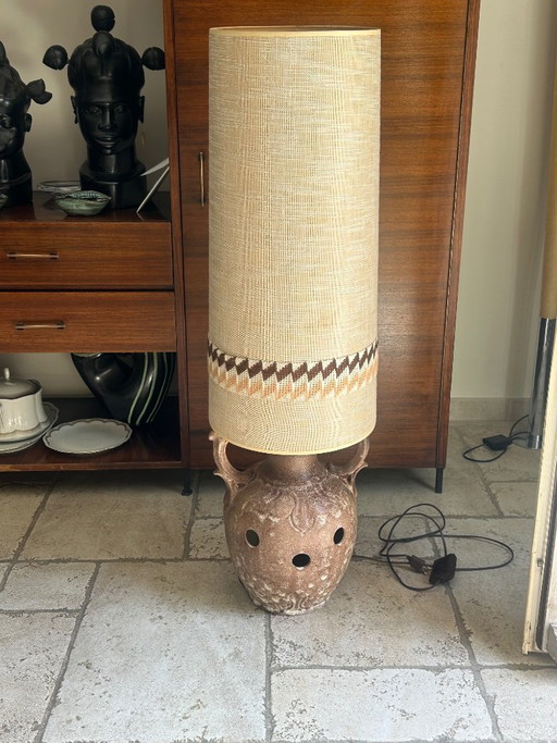 Lampada da terra in ceramica degli anni '70