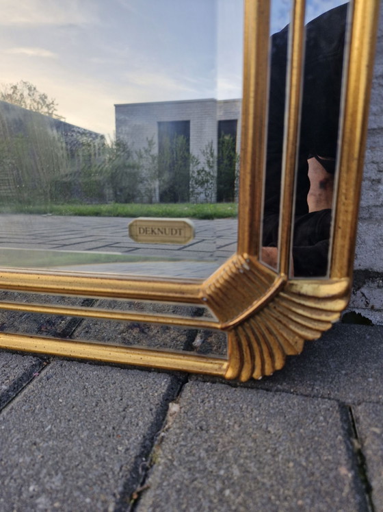 Deknudt mirror with gold-colored frame, 96 × 69 cm, Wood, Glass (photo 4 of 15)