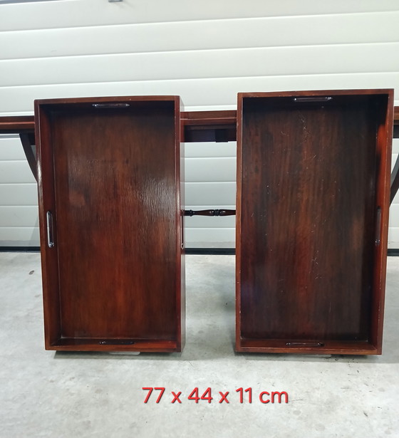 Image 1 of Antique mahogany butler's tray/tray table/side table