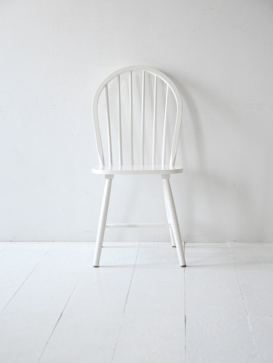 Image 1 of 4er-Set moderne weiße skandinavische Stühle