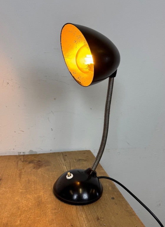 Image 1 of Vintage Brown Bakelite Gooseneck Table Lamp, 1960s