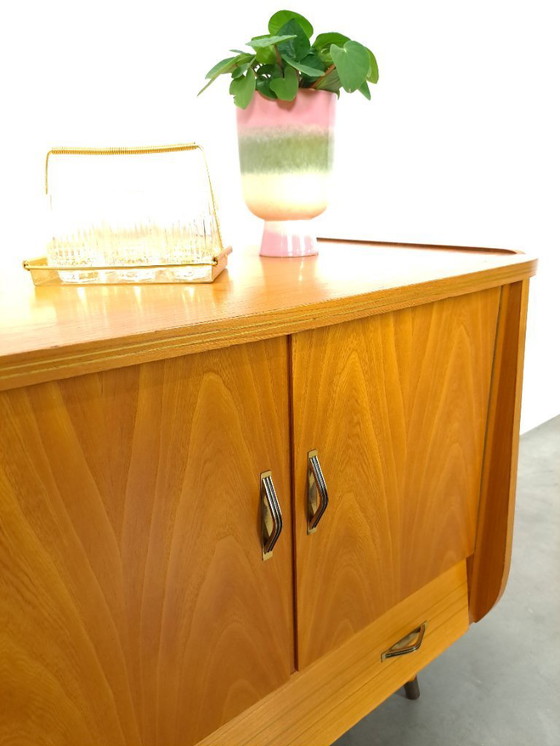 Image 1 of TV audio LP furniture with brass handles and slanted legs