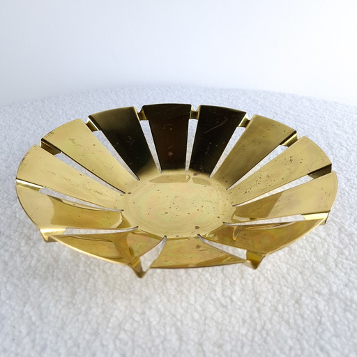 Vintage messing schaaltje jaren 70 mid century modern design