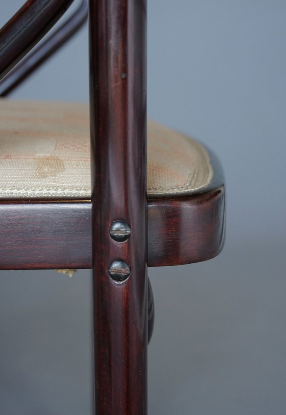 Image 1 of x2 Model 728 Fledermaus Chairs attributed to Josef Hoffmann for J & J. Kohn, 1906