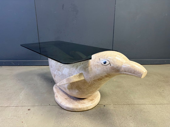 Vintage Dolphin coffee table by Maitland Smith, 1980s – Glass, Stone (photo 5 of 13)