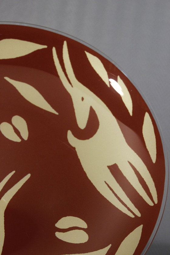 Image 1 of Yves Blayo grande piatto decorativo in vetro design postmoderno Francia anni '90