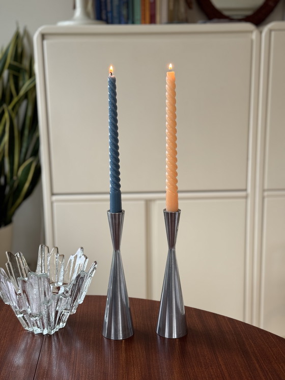 Image 1 of Set di candelieri vintage IKEA SNYGG – design in alluminio