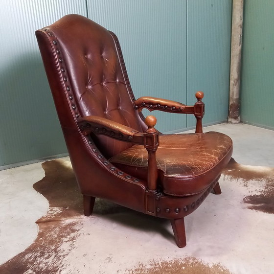 Image 1 of Poltrona da biblioteca particolarmente bella con borchie