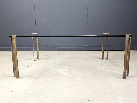 Image 1 of Peter Ghyczy T24 Pioneer Glass and Cast Brass Rectangular Coffee Table