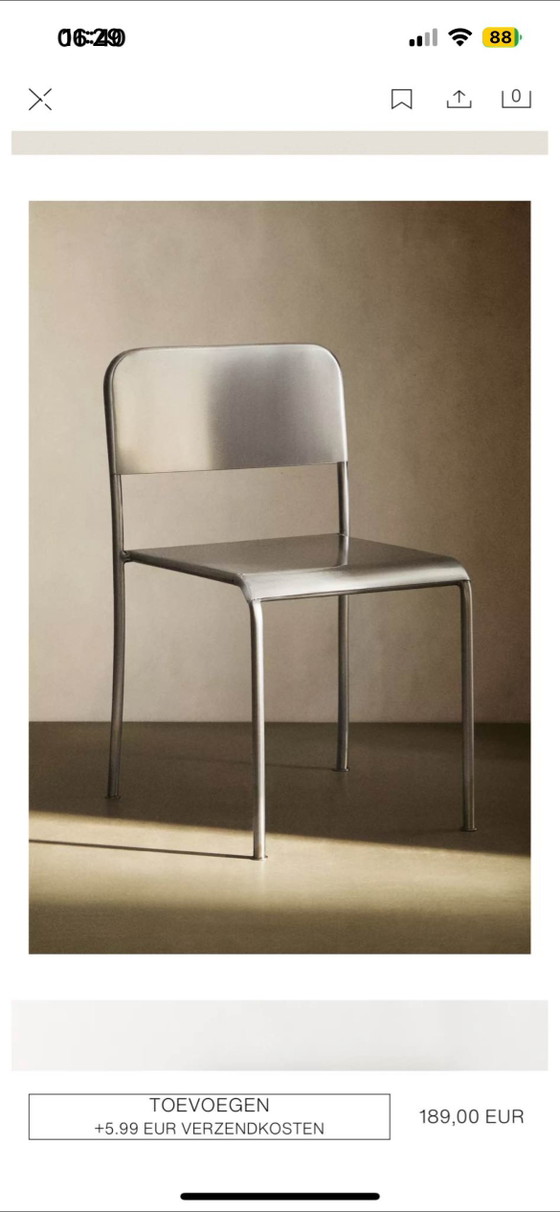 4 x Zara Home stoelen – Eetkamerstoelen, Aluminium (photo 3 of 5)