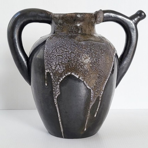 Französische Art-Déco-Vase von Léon Pointu, Steinzeug, Saint-Amand-en-Puisaye