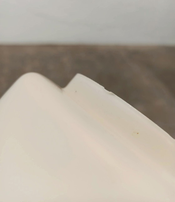 Vintage opaline glass and wood pendant lamp, Brown (photo 13 of 14)