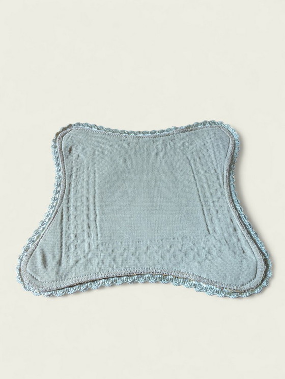 Image 1 of Vintage placemat in green and beige | 25 x 25 cm | Very good condition