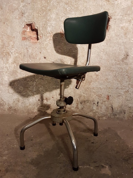 Image 1 of Selection of 4 industrial work chairs from the 1940s and 1950s