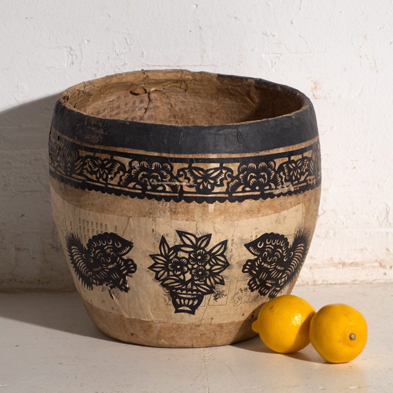 Antico contenitore cinese in cartapesta – Cina, circa 1900 – Oggetti decorativi, Paper, Rustic (photo 8 of 40)