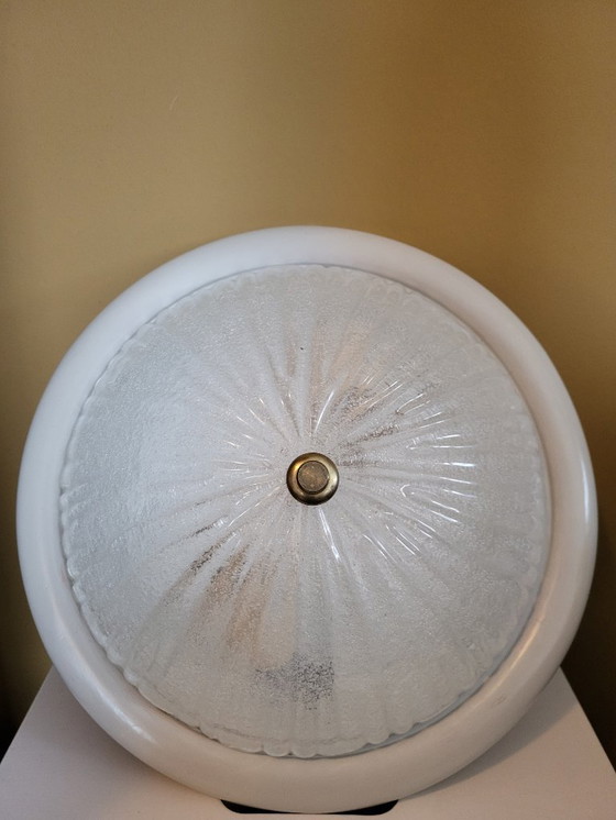 Image 1 of Lampe en verre Iceglass vintage style Hollywood, milieu du siècle