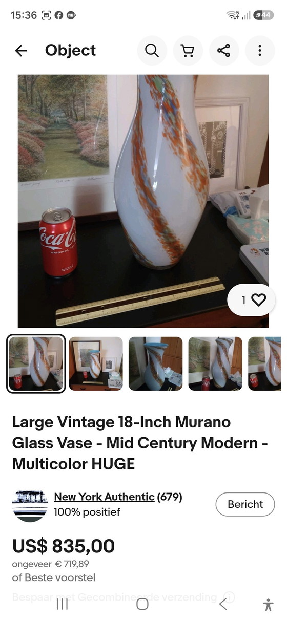 Vase Murano Swirl 45cm Impeccable – Sculptures en verre, Glass (photo 6 of 6)