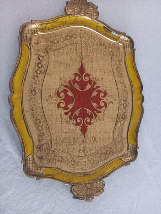 Florentine tray with 7 Florentine coasters