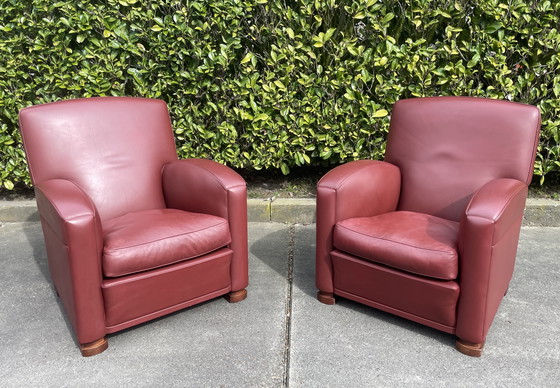 Image 1 of Édition limitée : 2 fauteuils club design italien - Tabarin Poltrona Frau