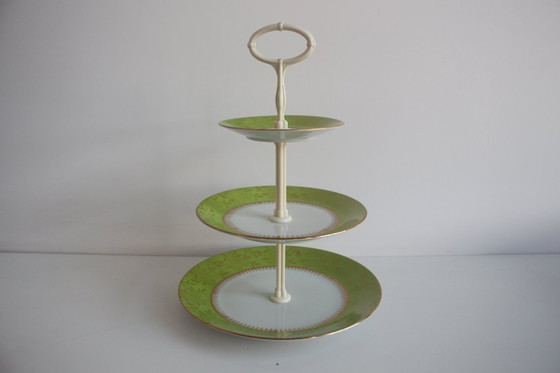Image 1 of Multi-tiered porcelain tray, Stará Role porcelain, Czechoslovakia, 1950s. 
