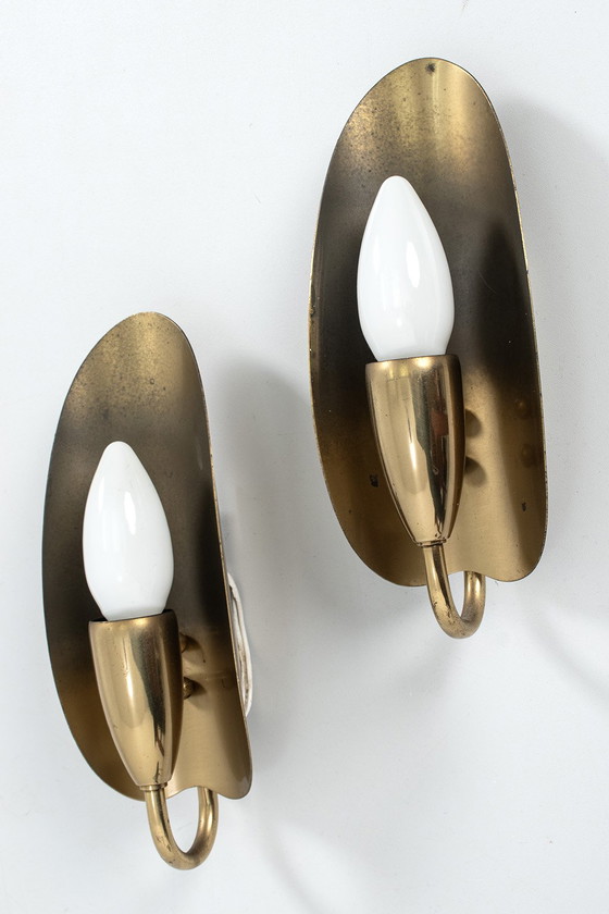 Image 1 of Coppia di lampade da parete in ottone