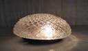 Plafond- of wandlamp van glas met diamantpuntmotief - midden 20e eeuw