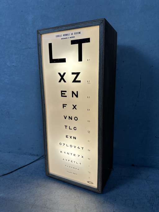 Vintage reading test (ophthalmologist's office) - lamp