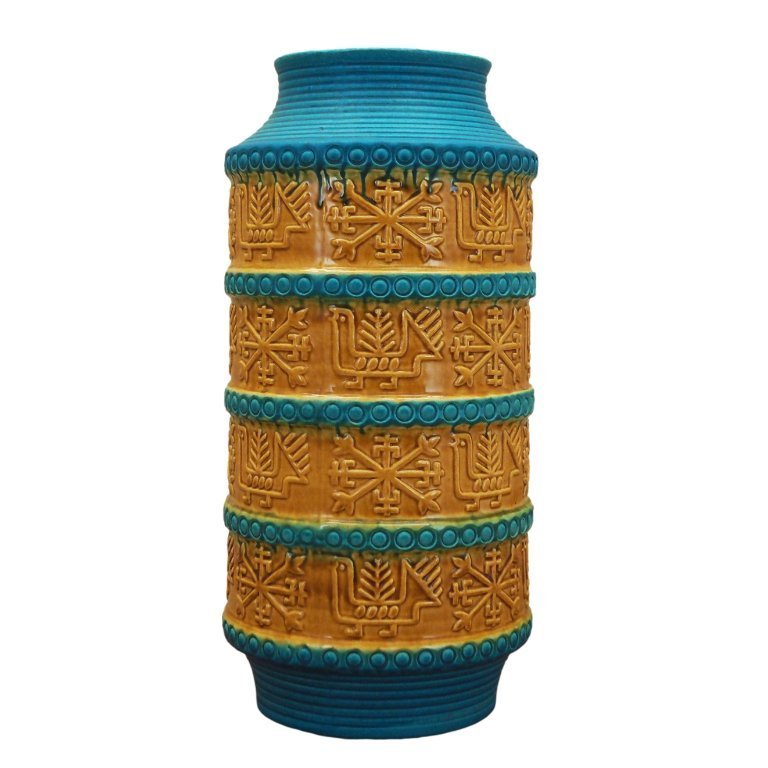 BAY w.germanyヴィンテージ壺VASE Bay Keramik Mid-Century West German Floral Design Art