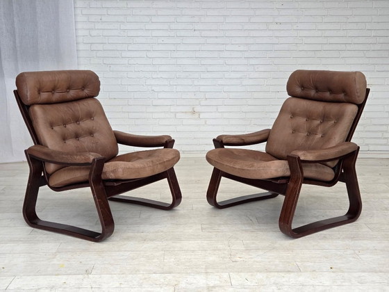 Image 1 of Década de 1970, diseño danés de Georg Thams, sillón, mobiliario de cuero.