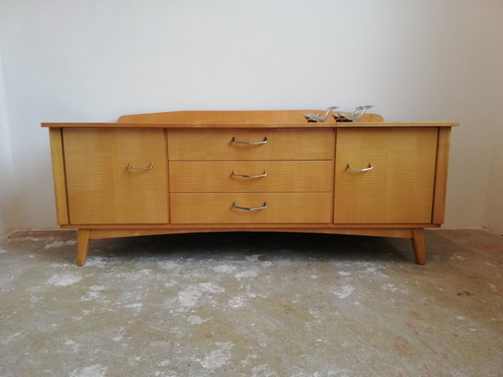 Image 1 of Luxe Mid Century Vintage Lowboard Dressoir TV-meubel Platenspeler-meubel
