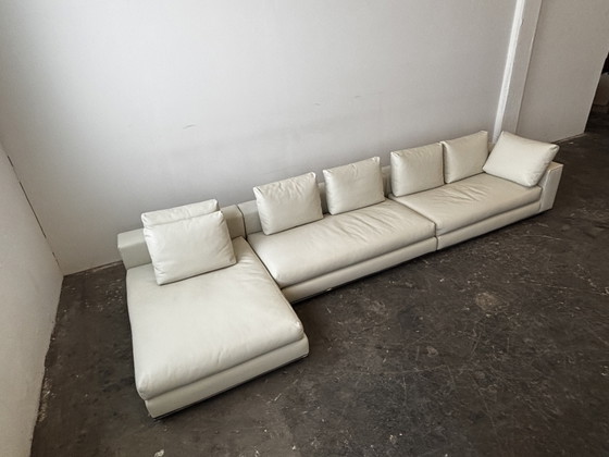 Image 1 of Minotti Hamilton designbank, leren sofa, zo goed als nieuw.