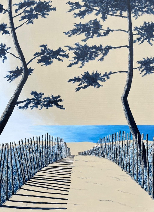 Acrylic and ink on canvas Format 100x73cm